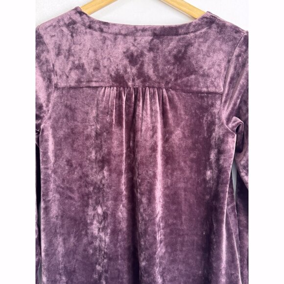 J. Jill Pure Jill Women Velvet Tunic Dress Size XSP Purple Pockets Quiet Luxury - Picture 7 of 11